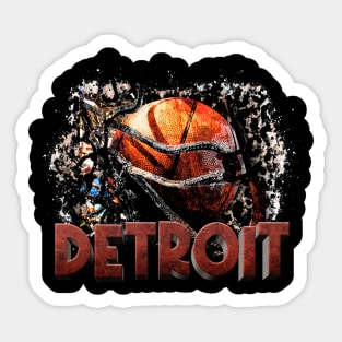 Classic Sports Detroit Proud Name Basketball Sticker